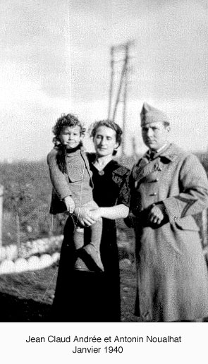 Jean Claude, Antonin et Andrée Noualhat, 1940